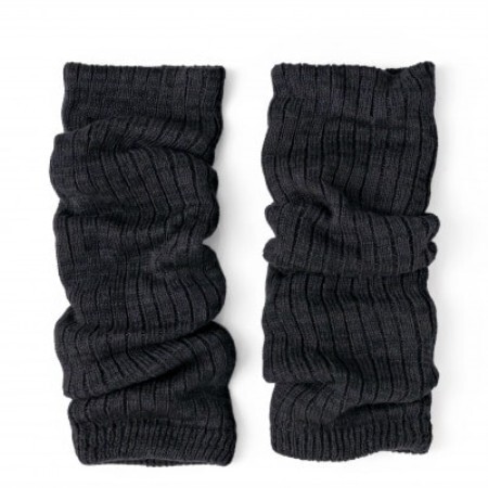 [ezu]leg warmers ◆シルクとコットンのレッグウォーマー◆おしゃれ◆リブ編み 黒色