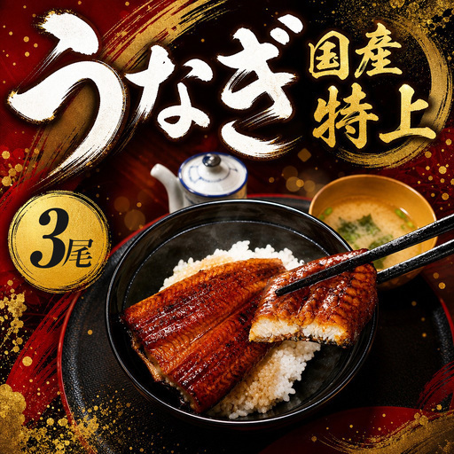 鰻 蒲焼き 3尾 国産生鰻