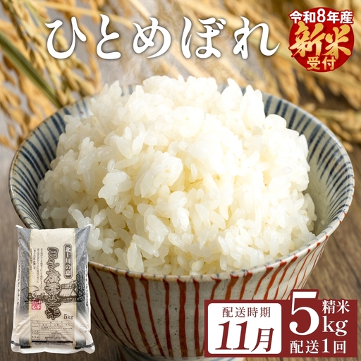 [11月配送] [先行予約] 米 令和8年産 ひとめぼれ 精米 5kg 単品 新米 こめ コメ お米 ご飯 白米 ヒトメボレ 特別栽培米 減農薬栽培 ヨシ腐葉土 ブランド 国産 ごはん ライス お弁当 おにぎり 宮城県 石巻市 宮城 石巻