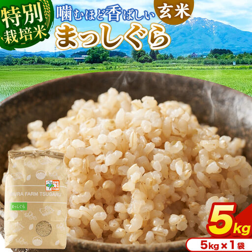 米[特別栽培米]まっしぐら 玄米 5kg(5kg×1袋)令和7年産 青森県弘前市産