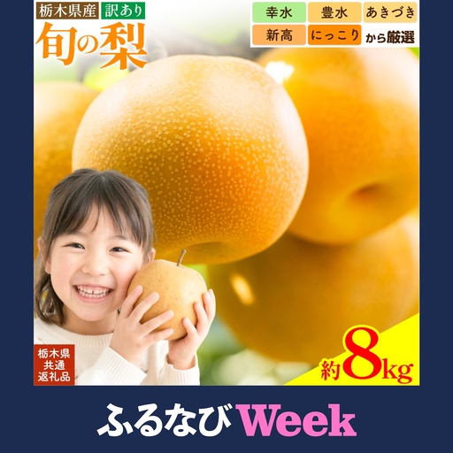 [ふるなびWEEK対象]旬の梨 約8kg 幸水 豊水 にっこり梨