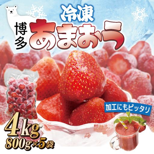 福岡県産冷凍あまおう4kg(800g×5袋)  [M1002]