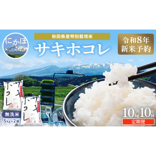 【新米予約】定期便10か月 サキホコレ 無洗米 10kg サキホコレ