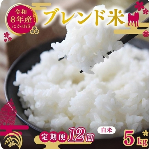 【先行予約 定期便12か月】白米 ブレンド米 5kg  令和8年産 白米