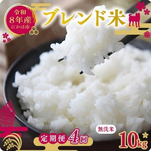 【先行予約 定期便4か月】無洗米 ブレンド米 10kg  令和8年産 無洗米