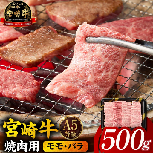 宮崎牛 焼肉 モモ・バラ500g 焼肉