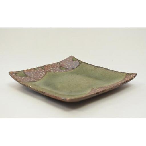 釉彩小角皿 和食器 陶芸品《受注制作》皿 角皿 正方形 プレート 取り皿 和食器 おすすめ おしゃれ 陶芸 手作り 陶器 陶芸作家