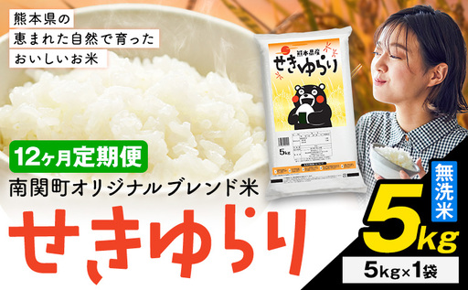 無洗米 せきゆらり 5kg 12ヶ月 定期便 熊本県産 国産 無洗