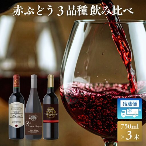 赤ぶどう3品種 3本セット[B-215]
