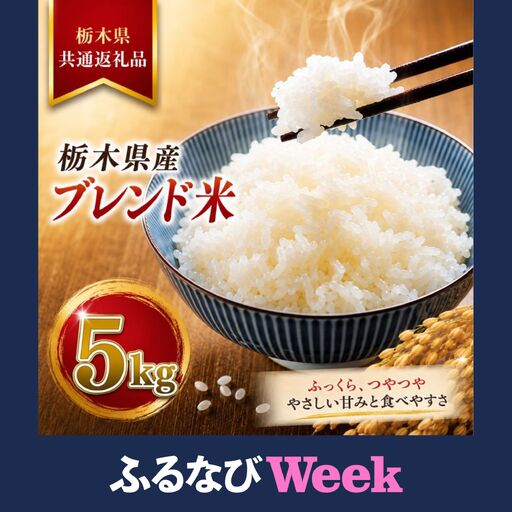【ふるなびWEEK対象】ブレンド米 5kg | ごはん 白米【栃木県共通返礼品】