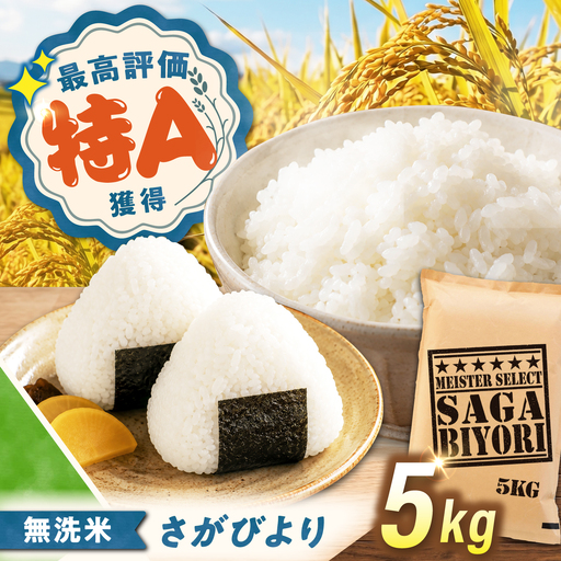 無洗米 さがびより 5kg（5kg×1袋） 無洗米 お米 白米 精米 佐賀県産 米 /大塚米穀店[UFE001]