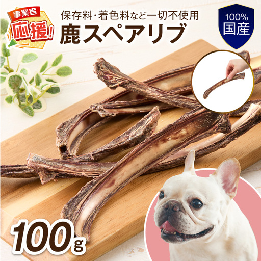 ペットフード研究所 国産無添加 鹿スペアリブ100g【ふるさと納税3.0】【087E-037】