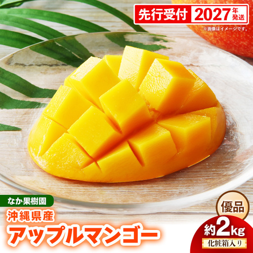 【化粧箱入り】【先行受付・2027年発送】なか果樹園 アップルマンゴー 優品 約2kg - 産地直送 先行予約 沖縄県産 贈り物 ギフト プレゼント 南国フルーツ 旬の味覚 オススメ 沖縄県 八重瀬町