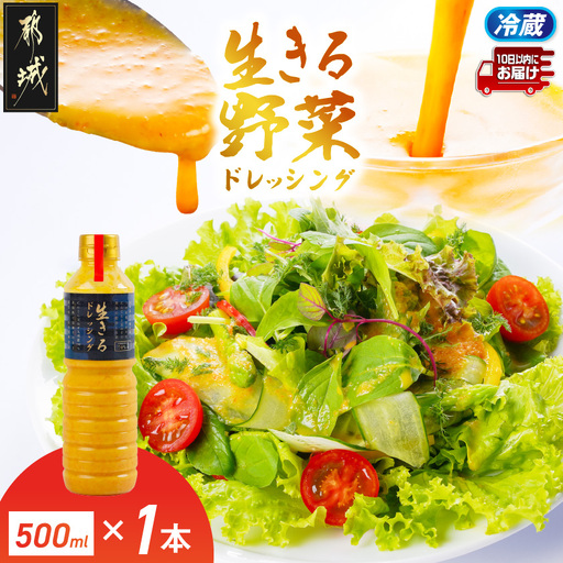 肉や野菜に!生きる野菜ドレッシングソース 500ml×1本≪みやこんじょ特急便≫ 〔AO-E4-001-1-Q〕