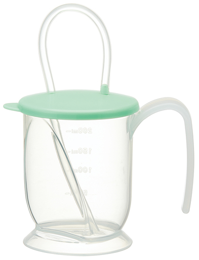 ストロ付きーコップ 280ml KSNS1 グリーン skt186 389047