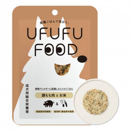 【福岡市】成犬用総合栄養食 食物アレルギーに配慮した 手づくりごはん UFUFU FOOD  レトルト 豚もも肉とお米4パック 犬用 いぬ