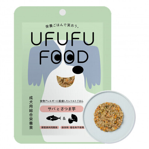 【福岡市】成犬用総合栄養食 食物アレルギーに配慮した 手づくりごはん UFUFU FOOD レトルト サバとさつま芋4パック 犬用 いぬ