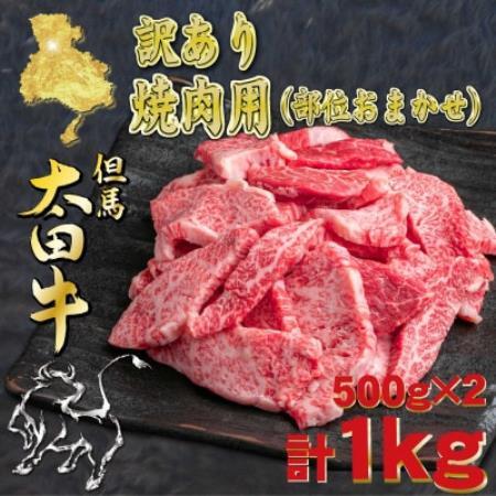 但馬 太田牛 訳あり 部位おまかせ焼肉 計1kg OY1-2【配送不可地域：離島】【1743540】