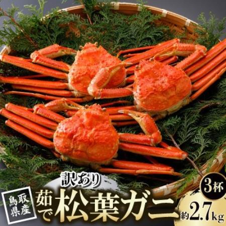 【先行予約】鳥取県産 訳あり 茹 松葉がに 900g×3杯(中村商店)2026年11月発送【配送不可地域：離島・北海道・沖縄県・東北・信越、北陸】【1654049】