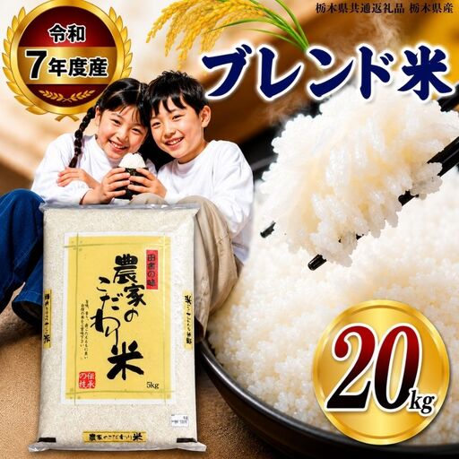 [栃木県共通返礼品]令和7年度産 栃木県産 ブレンド米 20kg