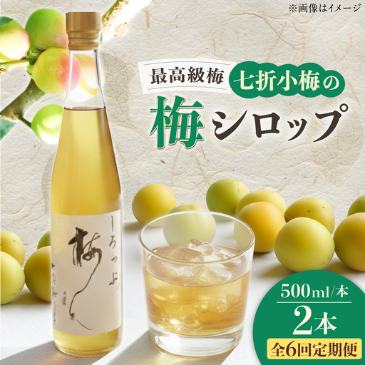 【全6回定期便】梅シロップ 七折小梅の梅シロップ 500ml×2本 / 梅シロップ シロップ 梅 うめ ウメ 七折小梅 梅ジュース 国産 砂糖 炭酸割り うめジュース 希釈用 プレゼント ギフト 人気 おすすめ / 愛媛県砥部町/農事組合法人ななおれ梅組合[BJAG003]