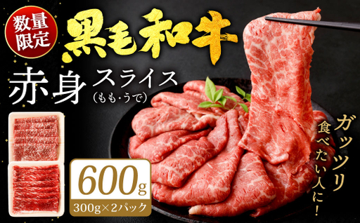 九州産 黒毛和牛 赤身スライス (もも・うで) 600g (300g×2パック) 【2026年8月発送】お肉 牛肉 国産牛 和牛 冷凍 小分け