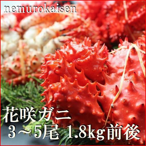 【北海道根室産】茹でたて花咲ガニ3～5尾 計1.8kg前後(チルド便) B-57032