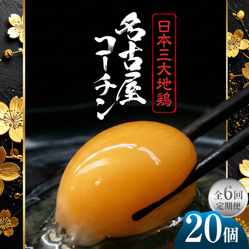 【定期便6回】名古屋コーチン 卵 毎月20個（18個＋割れ保証2個）×6ヶ月 / 卵 たまご 定期便 高級卵 / 稲沢市 / 櫛田養鶏場[BMAY014]