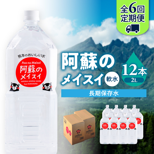 【全6回定期便】熊本 阿蘇のメイスイ 2L × 6本 2ケース（計12本） 天然水 水 ミネラルウォーター 保存 2年 【丸富産業株式会社】[AYDB029]
