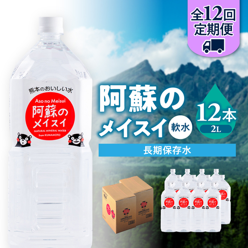 【全12回定期便】熊本 阿蘇のメイスイ 2L × 6本 2ケース（計12本） 天然水 水 ミネラルウォーター 保存 2年 【丸富産業株式会社】[AYDB030]