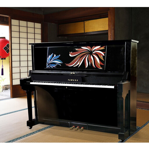[真和楽器]京都伝統工芸による彩輝光蒔絵ピアノ「華美」モデル|京都 伝統技術 ピアノ