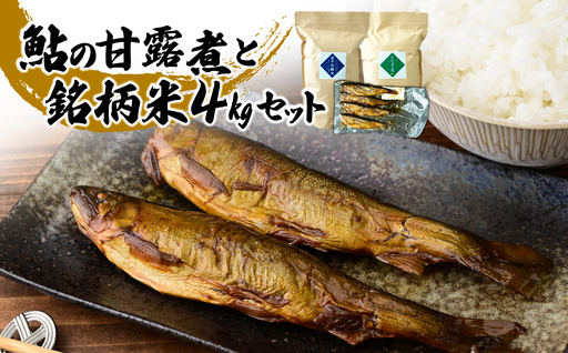 お米マイスター厳選！茂木百騎米＋栃木の星4kgとアユの甘露煮セット