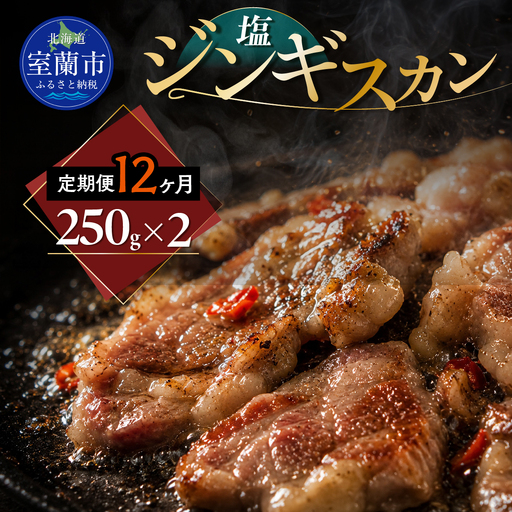 【12ヶ月定期便】塩ジンギスカン250g×2 MROA228