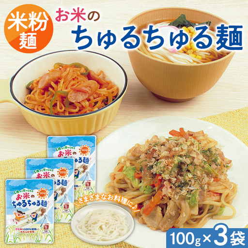 【米粉麺】お米のちゅるちゅる麺 100g×3袋 FY26-111