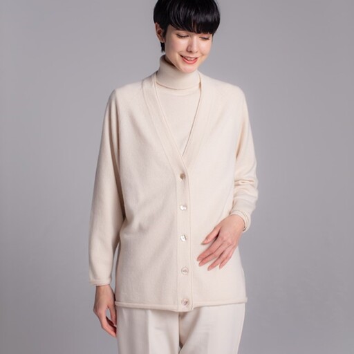【期間限定(～8/31) エシカルプライス 】【 UTO カシミヤ 】レディース ベビーカシミヤ 100% リラックス ラグラン カーディガン 岩手県 北上市 X0074R0805 ユーティーオー cashmere カシミヤ
