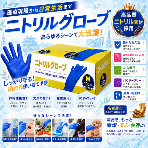 ニトリルグローブM　100枚入り　2箱