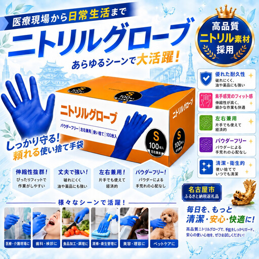 ニトリルグローブS　100枚入り　3箱