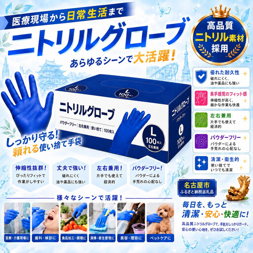 ニトリルグローブL　100枚入り　3箱