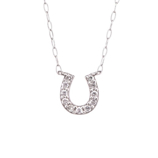 Pt ホースシュー ダイヤモンド ネックレス Small /b0270da