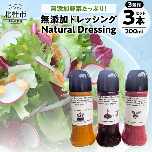 Natural Dressing 無添加ドレッシングの詰め合わせ3本セット [h019]