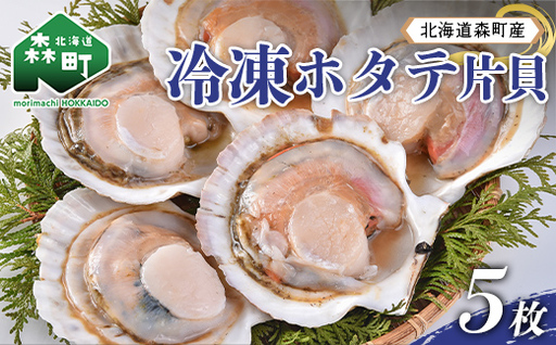 北海道森町産 冷凍ホタテ 片貝5枚(14cm前後) 