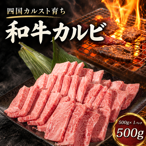 四国カルスト育ち 和牛 焼き肉用カルビ500g 