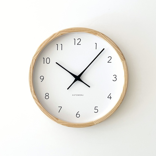 KATOMOKU muku clock 7 ≪km-60NA≫木製掛け時計(ナチュラル/スイープムーブメント(連続秒針))【B25-NA-1】