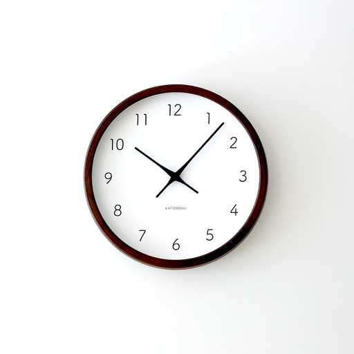 KATOMOKU muku clock 7 ≪km-60BR≫木製掛け時計(ブラウン/スイープムーブメント(連続秒針))[B25-BR-1]