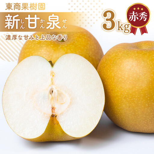 東商果樹園 新甘泉 (赤秀) 3kg【8月下旬以降お届け】