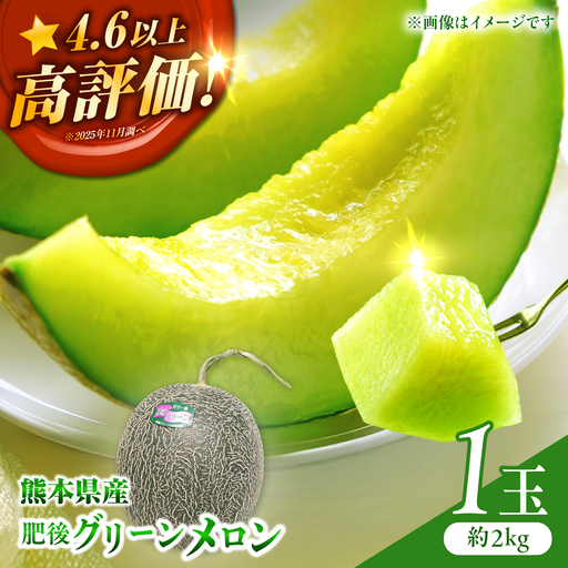 [先行予約]肥後グリーンメロン 1玉 計約2kg[合同会社 福福堂]
