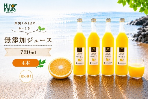 はっさく 100% ジュース / 八朔 ストレート 果汁 無添加 柑橘 和歌山 14000円 720ml ※北海道・沖縄・離島への配送不可 //drink [ikd100-has720-4]