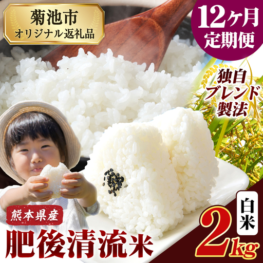 [12ヶ月定期便]熊本県産 肥後清流米 白米 2kg[お申込み翌月から出荷]ふるさとのうぜい 米 こめ コメ