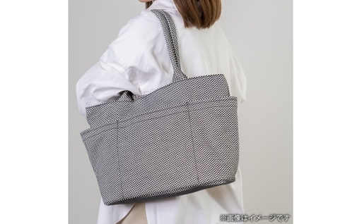 三河木綿刺し子織バッグ sasicco ポッシュトートL ( 消防刺子 )