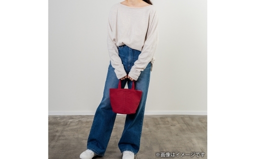 三河木綿刺し子織バッグ sasicco コールバッグ ( 赤 )